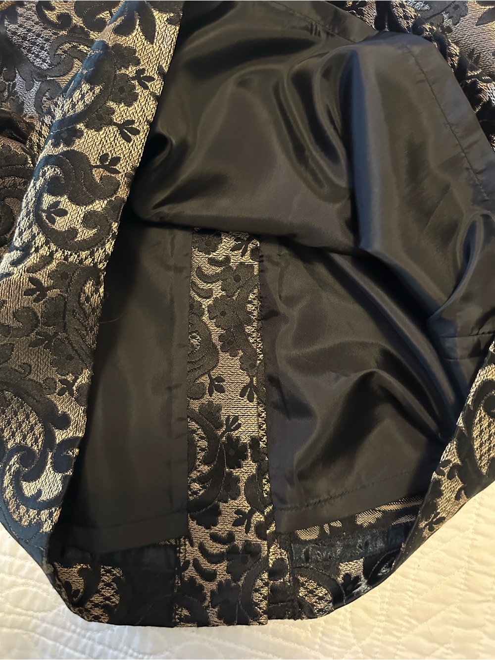 Worthington Black Lace-Overlay Pencil Skirt on Gold Base - Picture 6 of 8